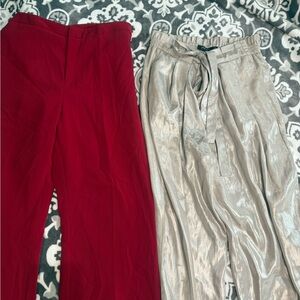 Red and Silver Pants Set